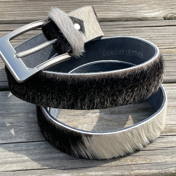 Original COWHIDE BELTS with Full Grain Leather Backside Unisex 100% Real Cowhide - Picture 5 of 15